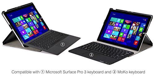 MoKo Microsoft Surface Pro 3 Hülle – Ultra Slim Lightweight Schutzhülle Smart Cover mit Standfunktion für Microsoft Surface Pro 3 12 Zoll Tablet,Schwarz - 7