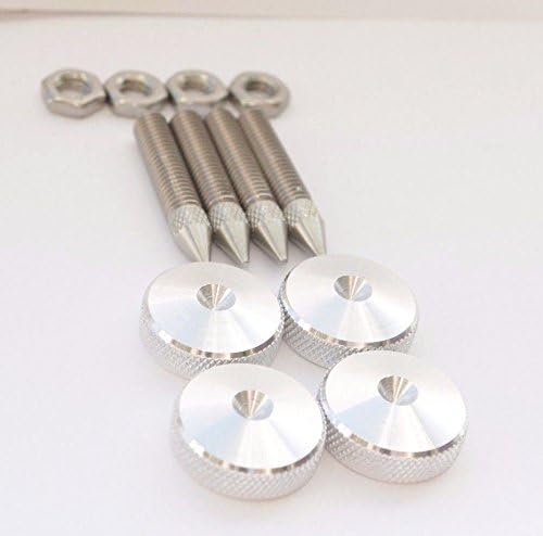 Made in Britain - M6 Solid Stainless Speaker Spikes+Aluminium Spikes Shoes for HIFI SpeakersStands