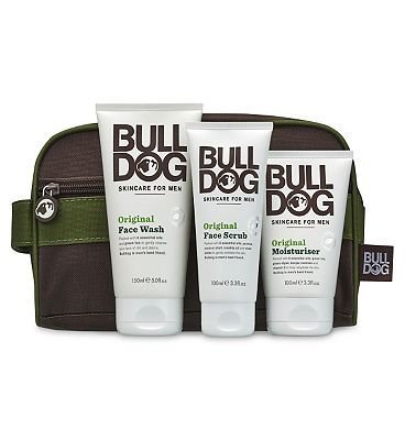 Bulldog Skincare Kit For Men ~ Wash Bag ~ Original Moisturiser ~ Scrub ~ Wash