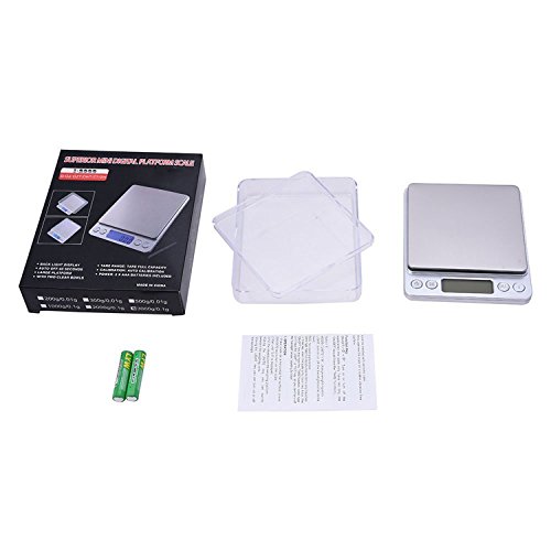 IDMAX Digital Küchenwaagen, (300g /0.1g)Food Scale, Gramm Skalen, Elektrische Schmuck Skalen, Multifunktionale Pro Taschenwaage mit LCD-Bildschirm, Tara, Hold und PCS Features, Edelstahl - 9