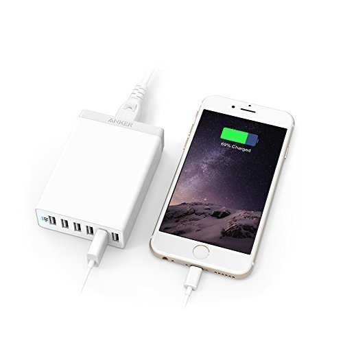 Anker PowerPort 6 (60W 6-Port USB Ladegerät) Family-Sized Desktop Ladeadapter mit PowerIQ Technologie für iPhone, iPad, Samsung, Nexus, HTC, Nokia, Motorola und weitere (Weiß) - 3