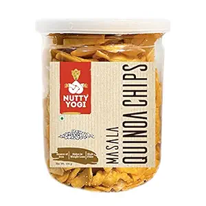 Nutty Yogi Gluten Free Masala Quinoa Chips, Healthy Snack for Tea Time, Kids, High in Protein, Good for Diet 100 Gm (Pack of 2), Good for Kids, Healthy Alternative to Potato Chips