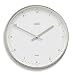 Produktbild ADE Analoge Wanduhr CK 1603. Funkuhr mit präzisem Quarz-Uhrwerk, Rahmen aus Aluminium und Abdeckung aus Glas. Lautlose Küchenuhr ohne Tickgeräusche mit automatischer Zeiteinstellung. Weiß Silber