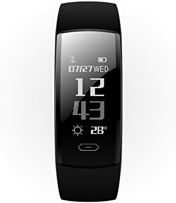 KLXEB Mobile Hand Ring Smart Wearing Bluetooth Wrist Watch Heart Rate Monitoring Watch,Black