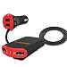 Produktbild Auto Ladegerät USB, iGOKU Auto USB Netzteil, Car Charger KFZ Auto Ladegerät USB Plätze 4-ports, vordere und hintere Sitzkorrespondenz 4 USB Hafenstrom PowerDrive. 48W 5V/ 9.6A Vorne / Hinten, Schaltkreisschutz LED Licht Anweisungen USB Auto ladegerät schnelle Aufladung smart technologie für iPhone, Samsung, iPad, Tablette PC Spielvorrichtung und Android Smartphone Schwarz