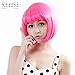 Neitsi 100% Kanekalon Fiber 14"(35cm) 160g/pc Women's Girl's Cosplay Short Synthetic BOB Hair Wigs Full Hair Extensions Wigs (Dark pink#)