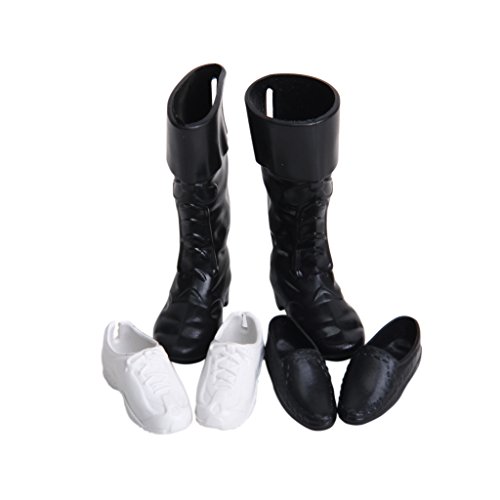 Preisvergleich Produktbild 3 Paar Kunststoff Puppen königliche Prinz Doll Schuhe