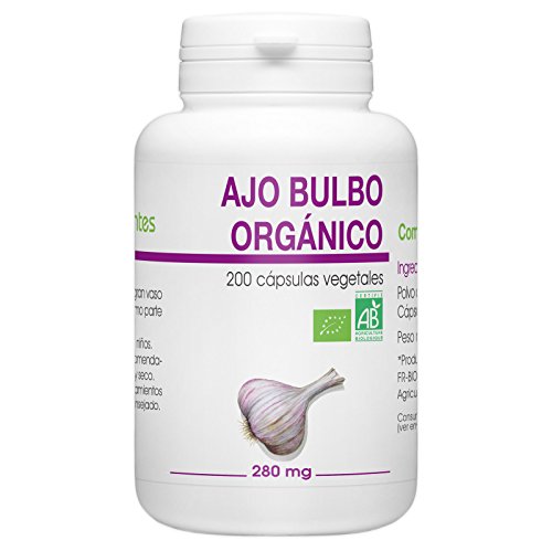 Ajo Bulbo Orgánico - 280 mg - 200 cápsulas vegetales