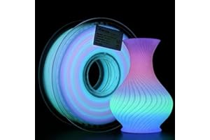AMOLEN Filament PLA Glow in the Dark Multicolore 1.75mm, Glow Rainbow PLA Changement de Couleur Tous les 10 Mètres, Filament pour Imprimante 3D, 1KG