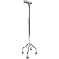 MISBAH Adjustable Quad Base Walking Cane [ Sliver ]