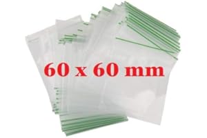 100 X 60 x 60mm Heavy Duty Small Tiny Poly Plastic Sealy Grip Zip Lock Zipper Seal Gummy Bags Baggies BAGGYS (CPUK Exclusive)