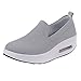 Produktbild Sportschuhe Damen Plateauschuhe Atmungsaktive Sneaker mit Dicken Sohlen Bootschuhe Faule Schuhe Freizeitschuhe Luftkissen Laufschuhe, Grau