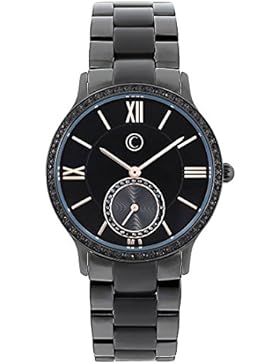 C-Collection by CHRIST Damen-Armbanduhr Analog Quarz One Size, schwarz, schwarz