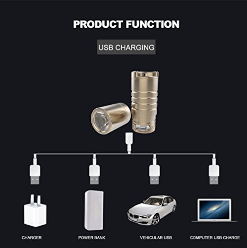 WUBEN Mini Taschen Taschenlampe leistungsstarke Lampe Zoomable 130 Lumen echt getestet wasserdicht wiederaufladbar mit USB neue CREE LED Schlüsselbund Flashlight enthalten Batterie Aluminiumlegierung - 5