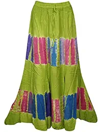 Indiatrendzs Women Long Skirts Rayon Tie Dye Printed Casual Summer Maxi Skirt