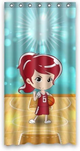 LESIF 60" x 72" Shower Curtain - Cute Cartoon Basketball Player Girl Shower Curtain