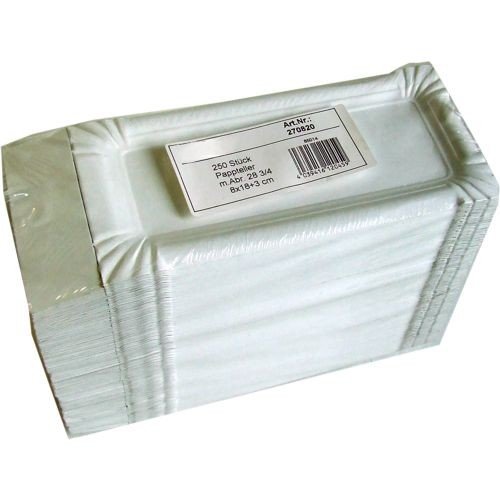 Wursttablett mit Abriss 8 x 21 cm - weiß - 250 Stück/Paket