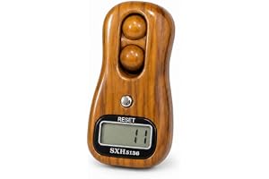 Counter for Chanting Mantra, 5 Digit LCD, Honey Wood, Pack of 1, Digital Tally Counter Finger Ring, Naam Jap, Mala Jaap, Tasbeeh, Reset Button for Prayer, Meditation and Sports, One Hand Counting
