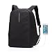 Produktbild 15,6 Zoll Business-Laptop-Rucksack mit Anti-Dieb-Reißverschluss und USB-USB-Ladeanschluss, wasserdichte Reisen Backpack College Tasche mit versteckten Fach für Männer und Frauen - Schwarz