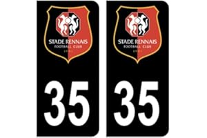 HADEXIA Autocollants Stickers Plaque immatriculation 35 Club Stade Rennais Rennes Noir
