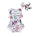 Produktbild BURFLY Baby Mädchen Kleinkind Cartoon Print niedlichen Overall + Haarband 2-teiliges Set Prinzessin Kostüm - Geburtstagsgeschenk