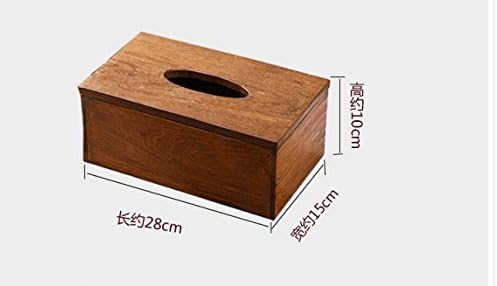 XX&amp;GXM Wooden tissue box retro creative tissue box wooden household living tissue box, l 28*H 10*W 15cm