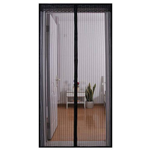 Preisvergleich Produktbild Magnet Fliegengitter Tür, Magnetische Soft Screen Tür Stummschalten TürVorhang Insektenschutz für Balkone, Terrassen, Innen- und Außentüren-90x230Cm(35x91Zoll)-Schwarz