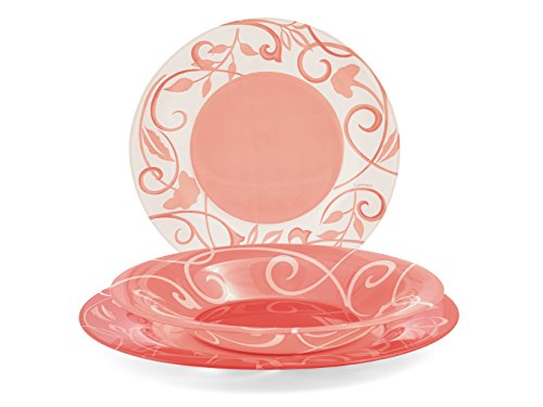 Arc Plenitude Rouge Servizio Tavola, Rosso/Bianco, 18 unità