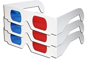 Dwang 3 Pcs Blue and Red 3D Stereo Glasses Unisex Foldable 3D Cardboard Glasses for Films, TV, Magazines and More Clever and Attractive Accessories