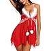 Produktbild Damen Dessous Weihnachten Luckycat Weihnachts reizvolle Spitze Damen unregelmäßiger Rand haariger Maschen Wäsche Nachtwäsche G String Sleepwear Underwear Unterwäsche