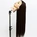 Neverland Beauty 26" Long Smooth 100% Synthetic Medium Brown Hair Hairdressing Equipment Styling Head Doll Mannequin Training Head Tools Braiding Cutting Student Practice Model with Clamp #33 UK Stock
