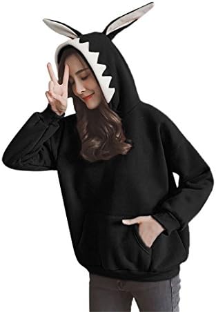 Womens Hoodie,Moonuy Ladies Girl Animal Ear Hooded Pocket Long Sleeve Fashion Sweatshirt Pullover Jumper Blouse Sweater Coat Outwear Hoody oversized hoodie gap brown hoodie Ladies gym tops (Black, XL)