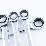 Material: acero cromo-vanadio CESEAR Llave de 16-24 mm Llaves Allen Llaves de trinquete Anillo de lente Llave de trinquete de cabeza flexible flexible ajustable