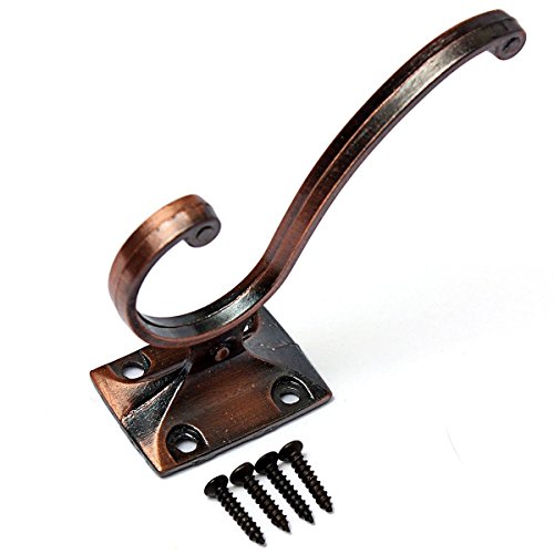 KING DO WAY Kleiderhaken Handtuchhaken Garderobenhaken Huthaken Tuer Haken Garderobe Wandhaken Handtuch Red-Bronze 81mm - 3