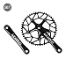 Produktbild tingtin Fahrrad Kettenradgarnitur Set Singlespeed, Festgetriebe mit Positiver und Negativer Zahnen 50 52 54 56 58T, Hoher Festigkeit und Geringem Gewicht, Mountain Bike Anwendbare Kette