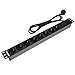Produktbild RackMatic - Steckdosenleiste Schutzkontakt Rackmontage PDU Rack 19" 1HE 8 Schuko