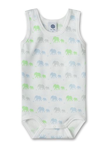 Sanetta Baby Boys 0-24m 321923 Animal Print Footies, Multicoloured (White 10), 3-6 Months (Manufacturer Size: 68)
