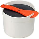 Joseph Joseph M-Cuisine Microwave Rice and Grain Steamer - Dishwasher Safe - Stone/Orange, 2 Liters