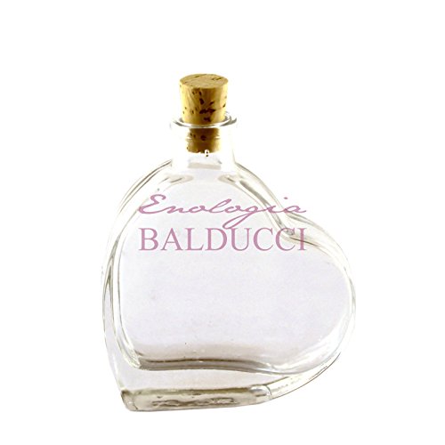 Enologia Balducci N°30 Bottiglie mignon vetro CUORE da 50mL con tappo sughero ideali per bomboniere matrimonio