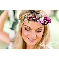 Haarband mit Blumen Braut Perlen Diadem Tiara 13H