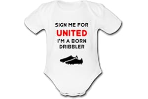 PSYCHOBABY UNITED BORN DRIBBLER Unique Baby Vest Baby Utd Grow Babygrow Manchester Cute Funny Man Bodysuit United