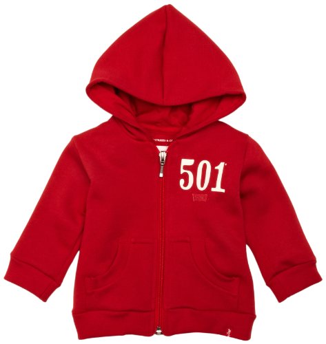 Levi's Baby Boys 0-24m N91708A Zipper Hoodie, Red, 6-12 Months (Manufacturer Size:6 Months)