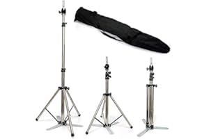 NEVERLAND BEAUTY & HEALTH Neverland 84 – 150 cm ajustable trípode de acero inoxidable soporte para maniquí de formación cabeza (con bolsa)