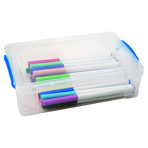 Super StackerLarge Pencil Box, 9 x 5.5 x 2.5 Inches, Clear (37539)