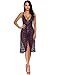 Produktbild Damen Reizwäsche Spitze Transparent Babydoll Kleid Tiefer V-Ausschnitt Sexy Nachtkleid Nachthemd Lingerie Kleid Dessous Set mit G-String (XL, W Tief Violett)