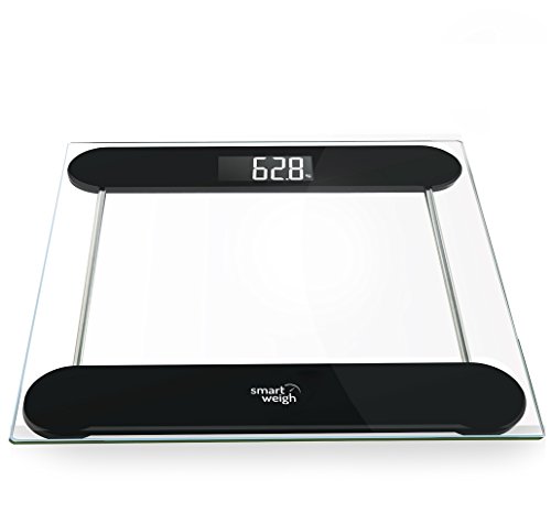 Smart Weigh DVS150 Digitale Präzisions-Badezimmerwaage mit besonders breiter Plattform, Step-on-Technologie und LCD-Anzeige, Schwarz - 3