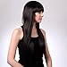 Bigood 65cm Fashion Natural Smooth Party Neat bang Black Long Straight Wig