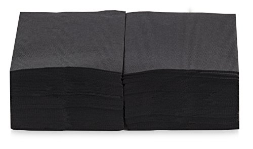Saten Coktail, Servilleta 20x20, 2 capas, pliegue 1/4, 100 servilletas, punta-punta Negra