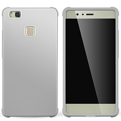 Huawei P9 Lite Funda Lizimandu Protectiva Carcasa de Silicona de gel TPU Transparente  Ultra delgada  Resistente a los ara  azos en su parte trasera  Amortigua los golpes Case Cover Para huawei p9 lite Gris Grey 