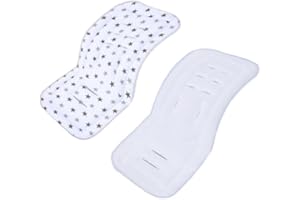 SIQITECHUK Reversible Baby Pushchair Seat Liners Pushchair Liner Travel Cot Travel Mattress for Pushchair Pram Liner Universal Stroller Liner Breathable Soft Pad Cotton Foldable Baby Pushchair Cushion Mattress